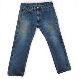 Levi's Mens 36x30 Jeans Cotton Blue 505 Regular Straight Classic Denim Pants